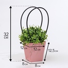 Сумка для цветов розовая влагостойкая, 12x12-8x8-12.5 см (комплект 9 шт) - фото 38461731