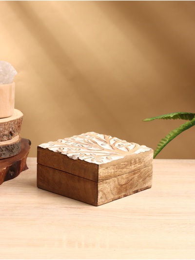 УЦЕНКА Шкатулка «Цветущее дерево», 14×14×6 см, дерево