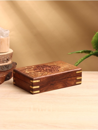 УЦЕНКА Шкатулка «Большой цветок», 13×20×6 см, дерево