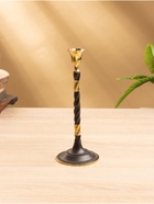 УЦЕНКА Подсвечник на 1 свечу «Сплетение», латунь, чёрный с золотом, 9×9×24 см 10880285