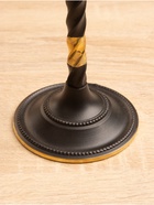 УЦЕНКА Подсвечник на 1 свечу «Сплетение», латунь, чёрный с золотом, 9×9×24 см 10880285