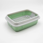 Туалет с бортом с сеткой, 45×34×15 см, серый/оливковый - Фото 2