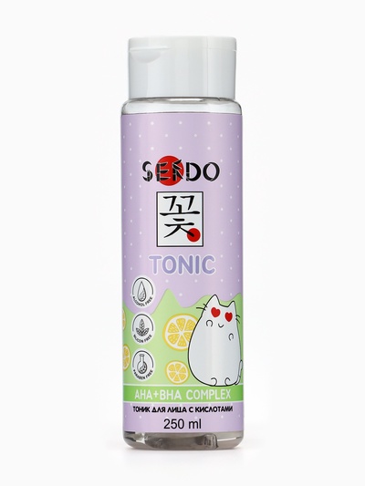 Тоник для лица SENDO с кислотами AHA+BHA complex face tonic, 200 мл