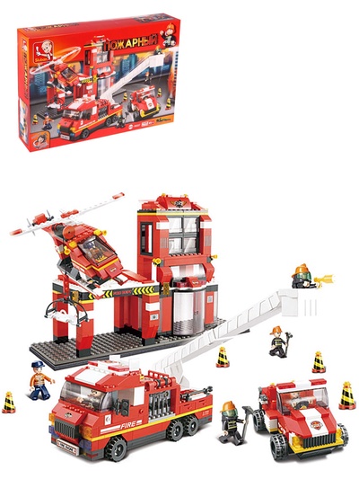 Конструктор «Пожарная станция», 727 деталей