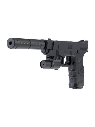 Пистолет «Торпеда 2.0», с лазером и глушителем, стреляет пульками 6 мм