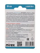 Флешка MIREX LINE VIOLET 8 GB, USB, фиолетовая 10878594 - фото 16115260