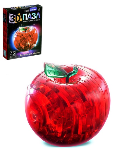 УЦЕНКА Пазл 3D детский «Яблоко», кристаллический, 45 деталей, МИКС