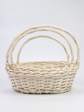 {{photo.Alt || photo.Description || 'УЦЕНКА Набор 3 шт. плетеных корзин, 47×39×14 см, 40×32×15 см, 33×25×13 см, плетённая ручка h=26/23/20 см, белый'}}