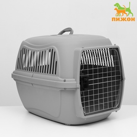 {{photo.Alt || photo.Description || 'УЦЕНКА Переноска для животных пластиковая с металлической дверью 65×45×47 см, серая'}}