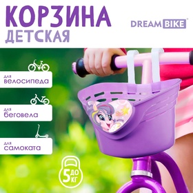 УЦЕНКА Корзинка детская Dream Bike «Пони», цвет фиолетовый 10884028