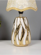 Настольная лампа "Риана" Е14 40Вт золото белый 20х20х33 см RISALUX - фото 40483755