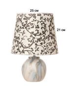 Настольная лампа «Кристел» Е27 40 Вт бело-голубой 22.5×22.5×32.5 см RISALUX - фото 4816155