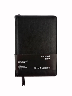 {{photo.Alt || photo.Description || 'УЦЕНКА Ежедневник НЕдатированный А5, 136 листов в линейку, кожзам «Небраска», серебряный срез, чёрный'}}