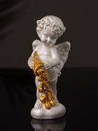 Фигурка гипс «Ангел с рогом изобилия», 8.5×3 см, перламутр 10878471 - фото 14548113