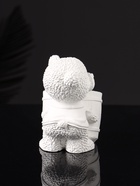 Кашпо гипс «Медведь с горшочком», 9×10×6 см, белый - Фото 3