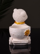 Кашпо гипс «Медведица с тележкой», 10×10×6 см, слоновая кость - Фото 5