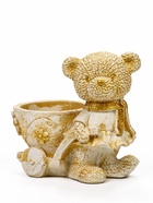 Кашпо гипс «Медведица с тележкой», 10×10×6 см, слоновая кость  (артикул 10878479)  большой выбор товаров оптом и в розницу по низким ценам с доставкой