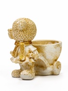 Кашпо гипс «Медведица с тележкой», 10×10×6 см, слоновая кость - Фото 4