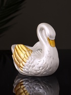 Кашпо гипс «Лебедь», 9×10×6 см, перламутр - Фото 1