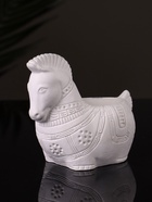 Кашпо гипс «Лошадка с орнаментом», 8×9×6 см, натуральный - Фото 3