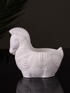 Кашпо гипс «Лошадка с орнаментом», 8×9×6 см, натуральный - Фото 4