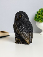 Фигурка гипс «Сова на пеньке», 14×9×10 см, чёрная - фото 45635889