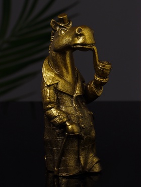 Фигурка гипс «Конь в пальто», 11×5 см, цвет золото 10878495