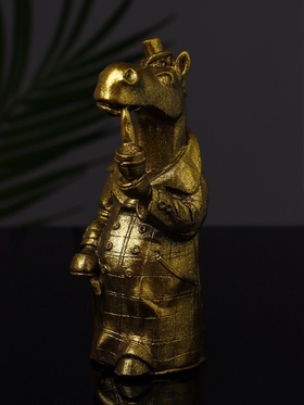 Фигурка гипс «Конь в пальто», 11×5 см, цвет золото