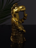 Фигурка гипс «Конь в пальто», 11×5 см, цвет золото - фото 6419716