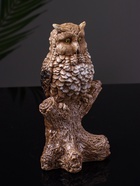 Фигурка гипс «Филин на ветке», 14 см, коричневая 10878506