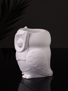 Кашпо гипс «Сова», 10×7 см, натуральный - Фото 3