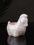Кашпо гипс «Лошадка с орнаментом», 8×9×6 см, перламутр - Фото 1