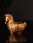 Кашпо гипс «Лошадка с орнаментом», 8×9×6 см, под бронзу - Фото 2