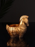 Кашпо гипс «Лошадка с орнаментом», 8×9×6 см, под бронзу - Фото 4