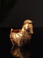 Кашпо гипс «Лошадка с орнаментом», 8×9×6 см, под бронзу - Фото 5