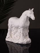 Фигурка гипс «Конь в траве стоит», 12×14×6 см, натуральный 10878513 - фото 14548287
