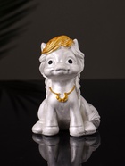 Фигурка гипс «Пони с подковой», 8×5×5 см, перламутр - Фото 2