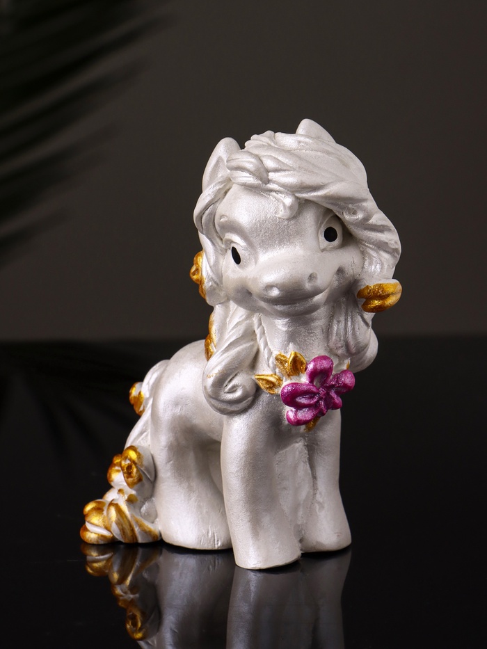 Фигурка гипс «Пони Красотка», 10×7×5 см, перламутр - Фото 1