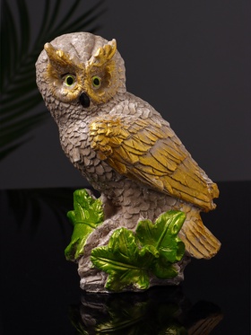 Фигурка гипс «Филин на листьях», 12×8×6 см, коричневая 10878517