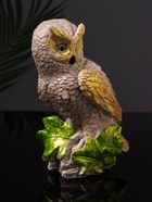 Фигурка гипс «Филин на листьях», 12×8×6 см, коричневая - фото 40359709