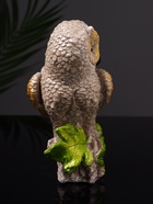 Фигурка гипс «Филин на листьях», 12×8×6 см, коричневая - фото 40359710