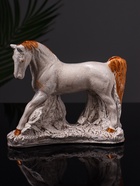 Фигурка гипс «Конь Граф», 12×16×6 см, бежевая 10878521 - фото 14548328