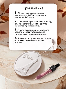 Аромакулон, камея (аромакамень) «Париж», подвеска для эфирных масел, в шкаф, 10×8 см, гипс