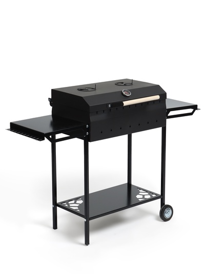 Мангал GrilMe MAX, 35×115×83 см, сталь 2 мм, термометр, 2 полки, колёса