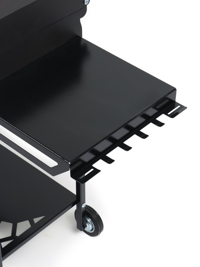 Мангал GrilMe MAX, 115×35×83 см, сталь 2 мм, термометр, 2 полки, колёса