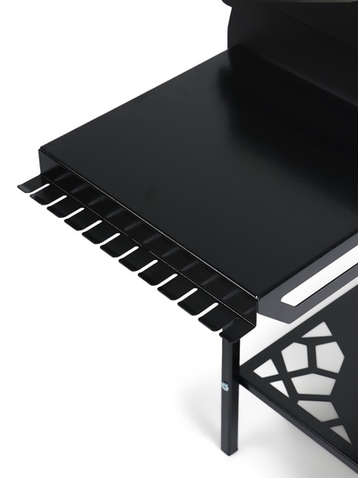 Мангал GrilMe MAX, 115×35×83 см, сталь 2 мм, термометр, 2 полки, колёса