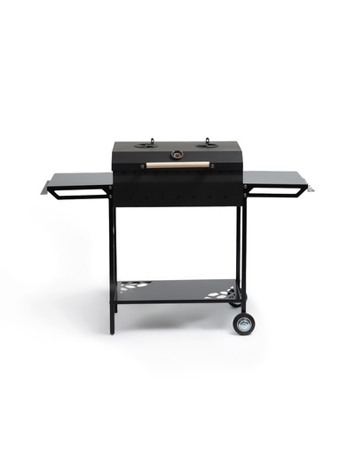 Мангал GrilMe MAX, 115×35×83 см, сталь 2 мм, термометр, 2 полки, колёса