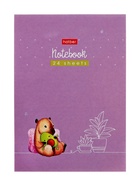 Блокнот А6, 24 листа в клетку на скобе, Hatber «Весёлые хвостики», обложка мелованная бумага, Микс 10881867