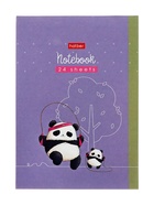 Блокнот А6, 24 листа в клетку на скобе, Hatber «Весёлые хвостики», обложка мелованная бумага, Микс 10881867