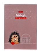 Блокнот А6, 24 листа в клетку на скобе, Hatber «Весёлые хвостики», обложка мелованная бумага, Микс 10881867